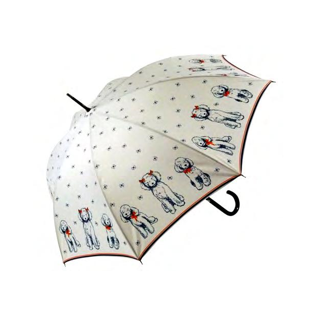 Guy De Jean LPF32 - POLYESTER - IVOIRE-MULTI le parapluie francais "caniche" Parapluies