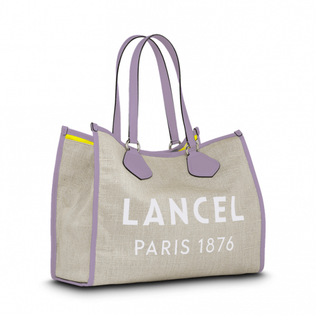 Lancel A10749 - TOILE ET CUIR - NATURAL lancel cabas summer shopping