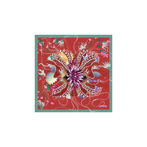 La Seta Mantero 2768JT519 - SOIE - RED - 2 lacroix foulard ocean bloom Foulards/Etoles
