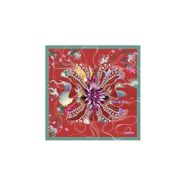 La Seta Mantero 2768JT519 - SOIE - RED - 2 lacroix foulard ocean bloom Foulards/Etoles