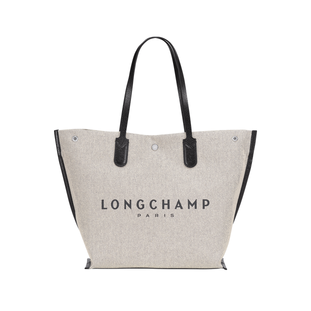 Longchamp 10090/HSG - TOILE ET CUIR. - ECR Longchamp-Roseau toile-shopping L shopping