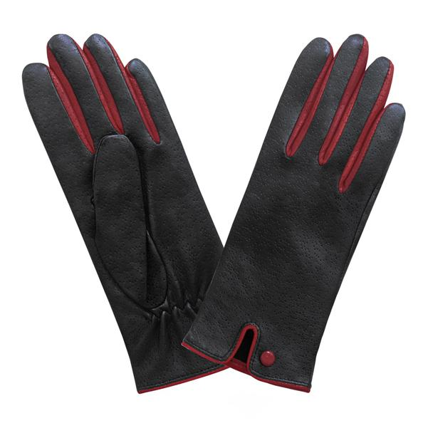 Glove Story 52594MI - AGNEAU - NOIR/ROUGE -  gants f cuir Gants