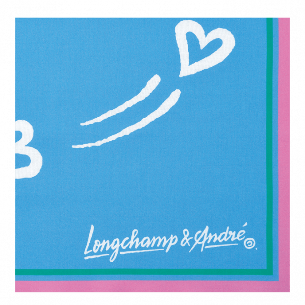 Longchamp 50594/COT - COTON - BLEU - 127 longchamp-pliage x andré-étole bleu Foulards/Etoles