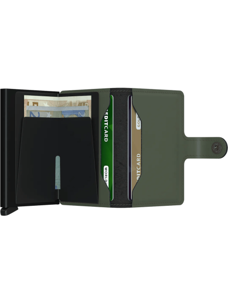 Secrid MM - CUIR DE VACHETTE - GREEN/BL secrid miniwallet porte cartes rfid Porte-cartes