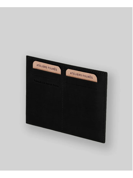 Les Ateliers Foures 947 - CUIR DE VACHETTE - NOIR fourès baroudeur pochette identitée Porte-cartes